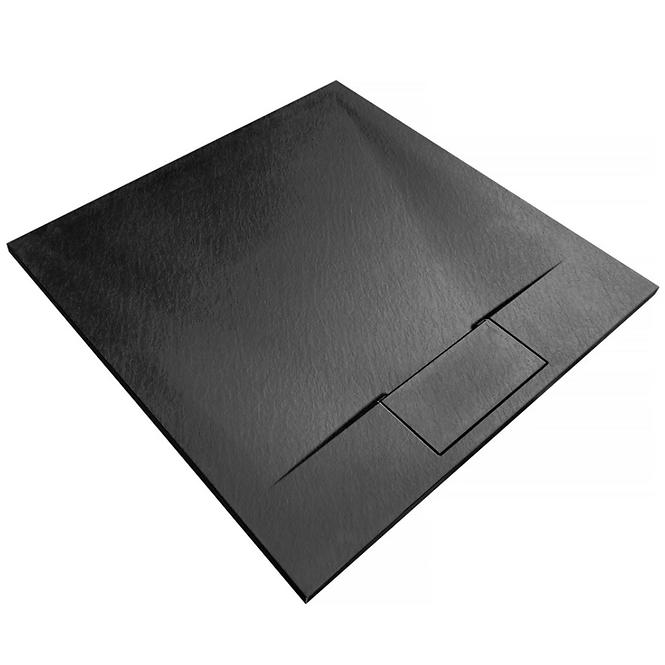 Brodzik kwadratowy Bazalt black 90x90