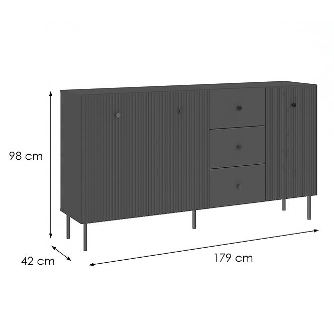 Komoda Viena 3D3S antracyt