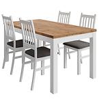 Zestaw stół i krzesła Agbet wotan/biały
