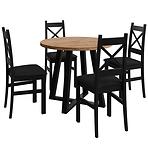 Zestaw stół i krzesła Jasal  wotan/czarny