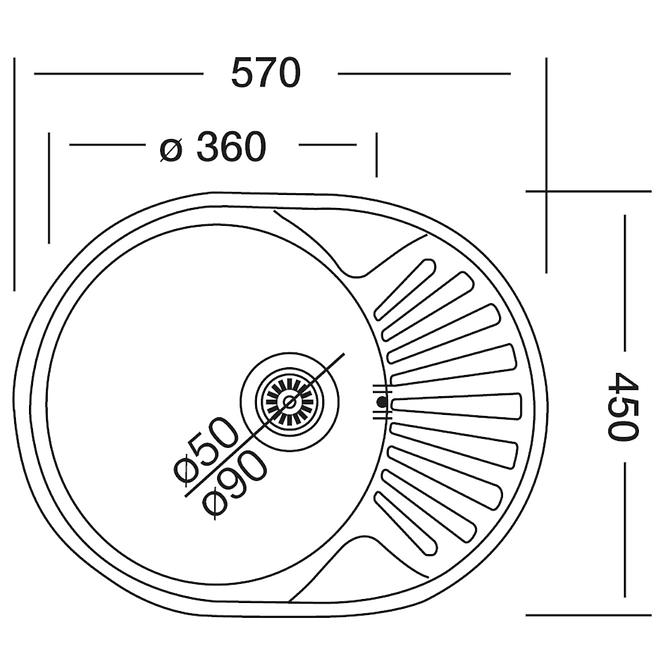 Zlewozmywak stalowy jednokomorowy Rondo EC 157 450X570+syfon