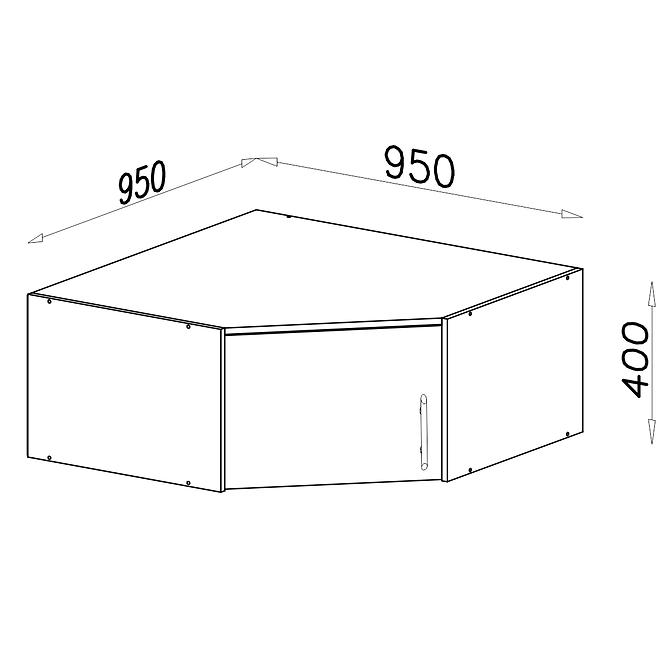 Nadstawka szafy Smart SRN4 95 cm dąb sonoma/biały