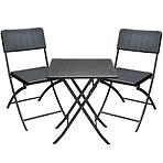 Komplet stół kwadratowy + 2 krzesła czarne