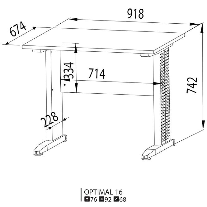 Biurko 92 Optimal 16 sonoma