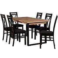Zestaw stół i krzesła Gracja 1+6 st st42 150x85+48 +W114 wotan/czarny