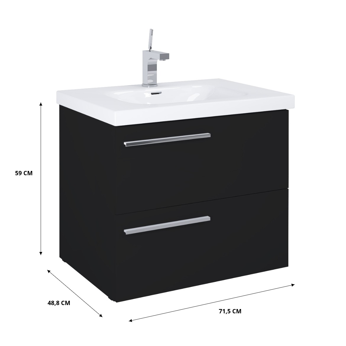 Szafka Royal 70 2S czarny mat