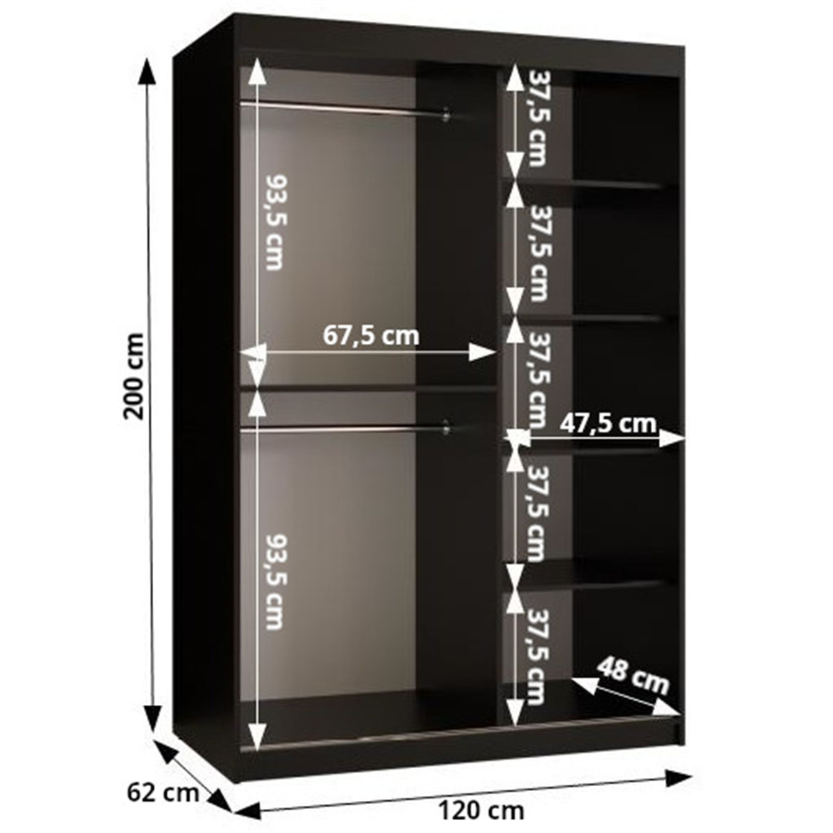 Szafa Walhalla 1 120 czarny