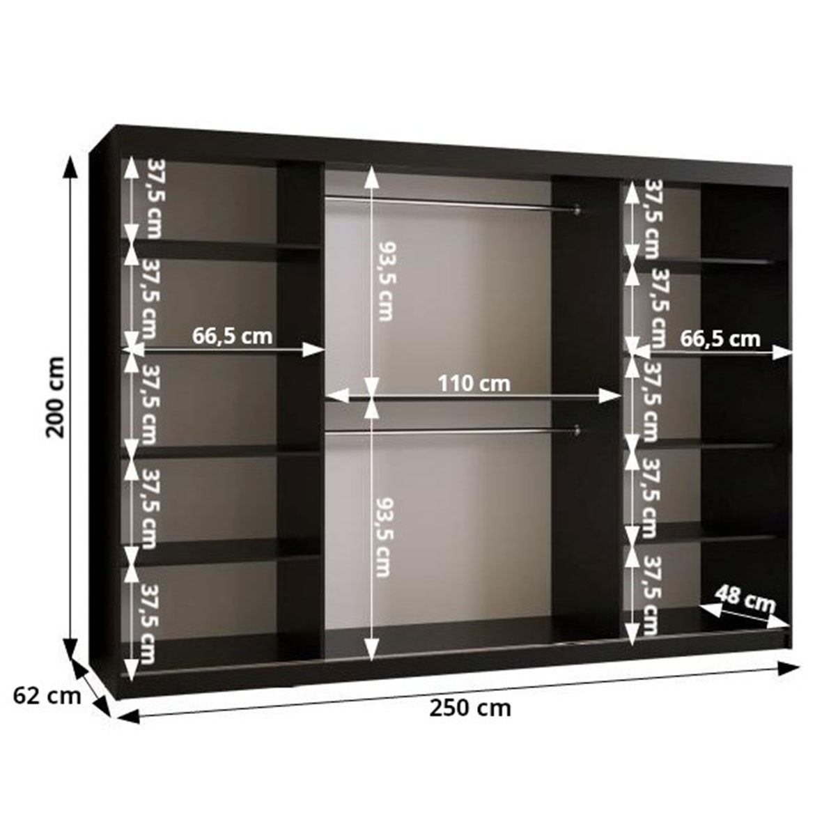 Szafa Walhalla 2 250 czarny