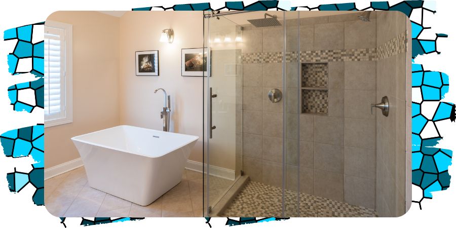 łazienka - dekoracja ścian mozaiką